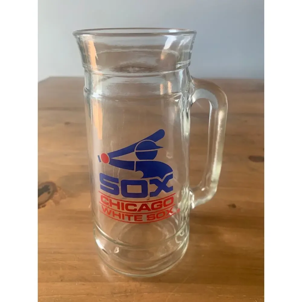 Chicago White Sox MLB Vintage Beer Glass Stein Fisher Nuts Promo Mug O’Nuts 80s
